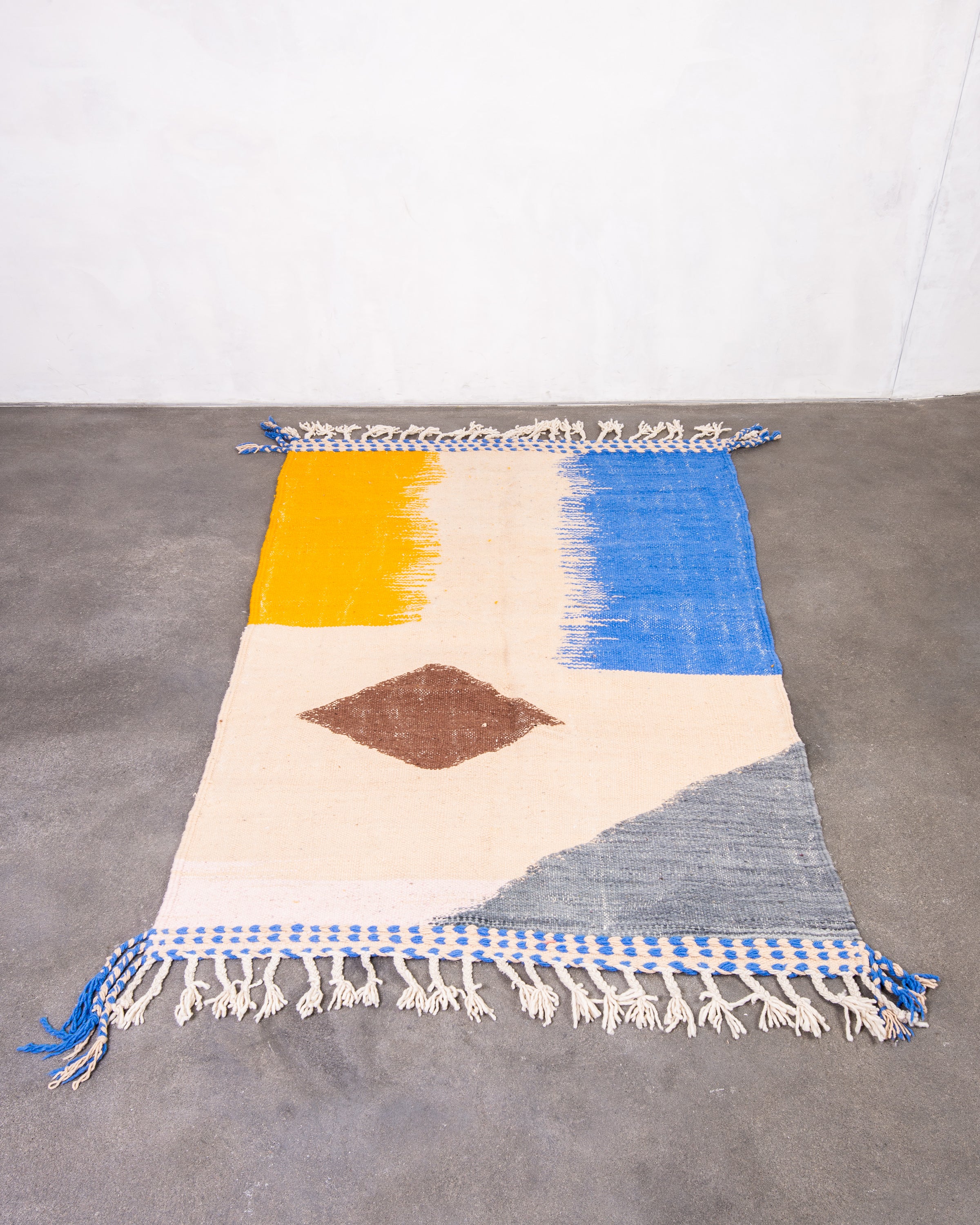 Modern designer handcrafted Berber rug from morocco Kelim with beautiful colors and patterns